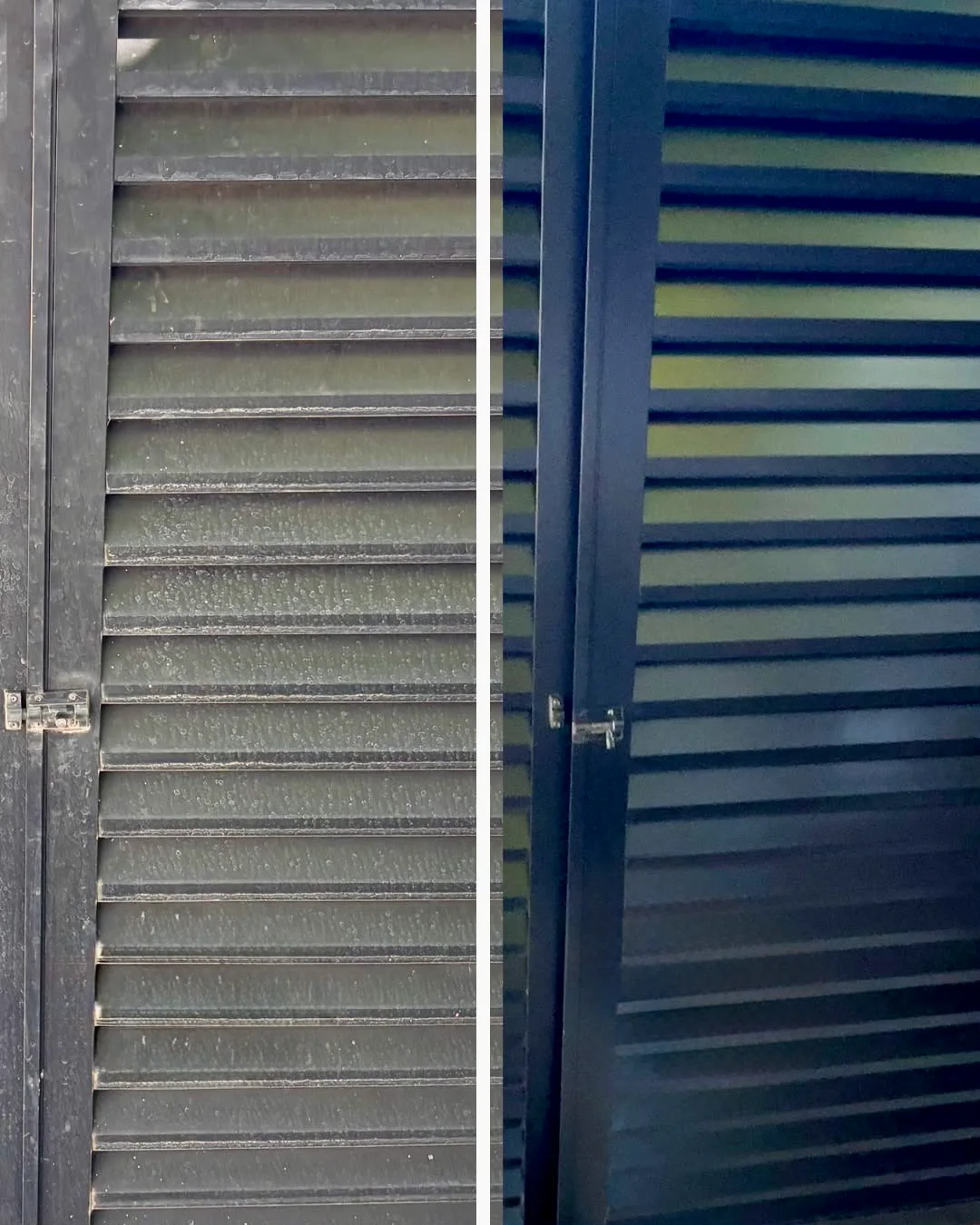 Antes e depois de esquadria de alumínio restaurada